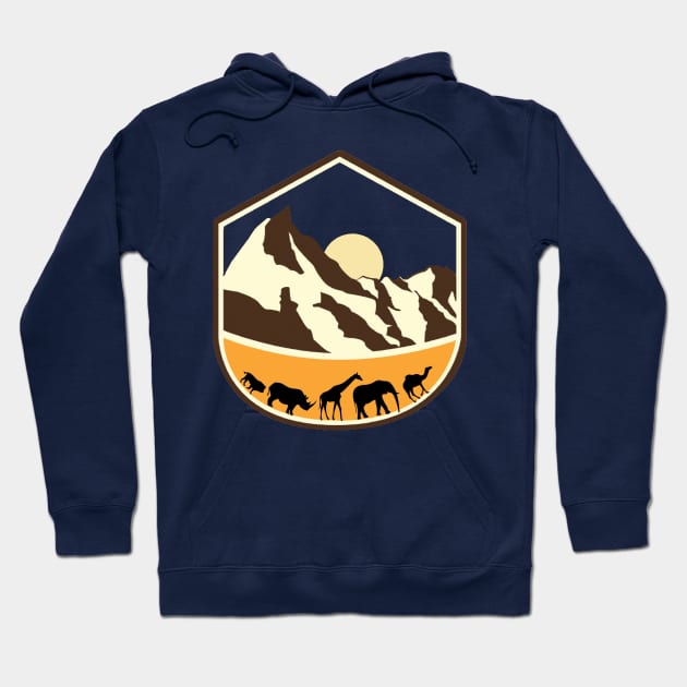 Vintage retro sunset art of zoo Hoodie by TeeText